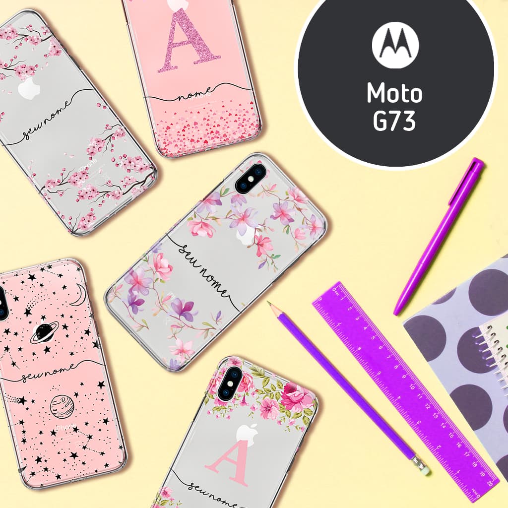 Capa Capinha - Motorola Moto G73 - Transparente Personalizada com Nome