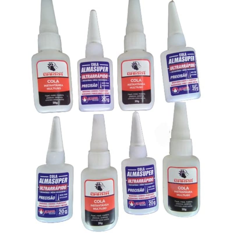 Kit 10 Unidades Cola Instantânea 20g – 5 Garra + 5 Almasuper – Alta Fixação Multiuso