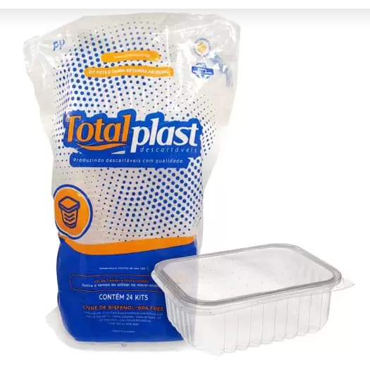 Marmita Fit Freezer Micro-ondas 250ml Totalplast 24 unidades