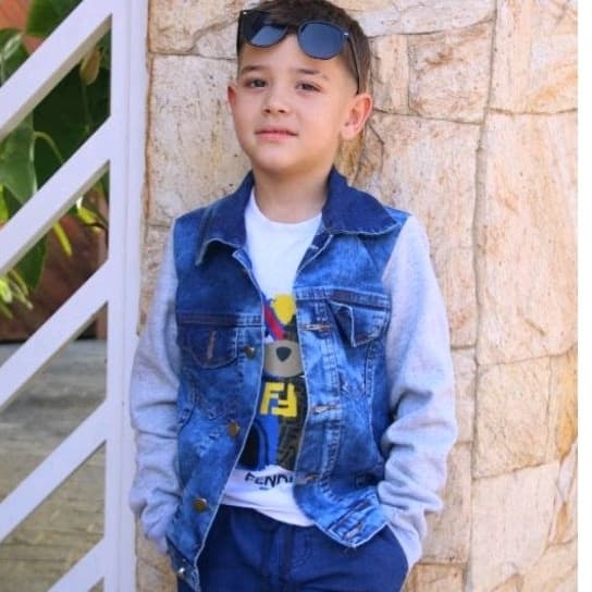 Jaqueta Jeans Com Moletom  Infantil Juvenil  Unisex  Com elastano 01 ao 16