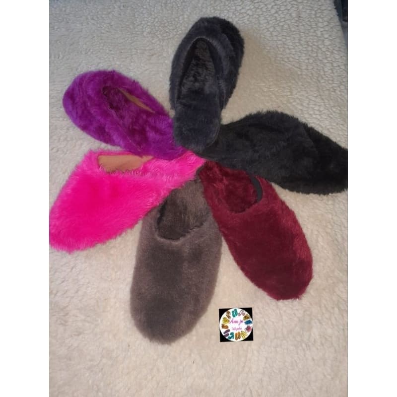 Pantufa pelucia lã pelo chinelo antiderrapante  femenino e masculino