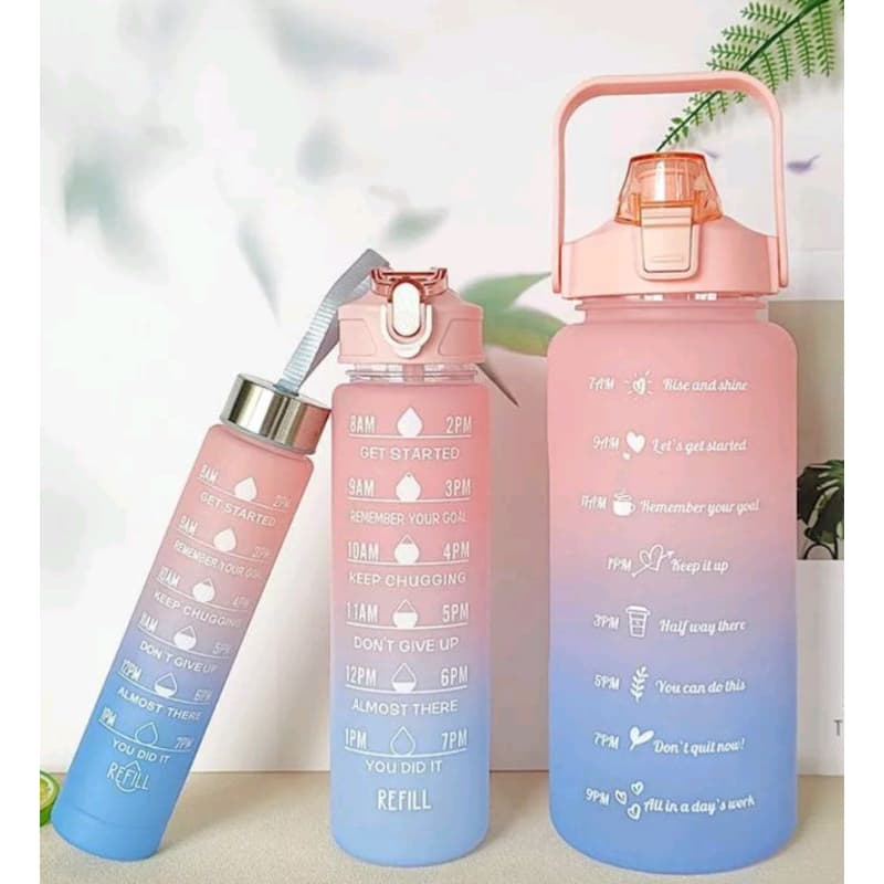 kit garrafa água squeze motivacional com adesivos