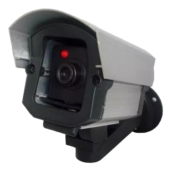 Câmera falsa com led bivolt 110/220v p/segurança residência e comércio - anti vandalismo