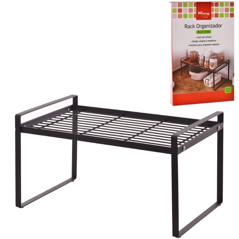 RACK ORGANIZADOR PRATELEIRA DE INOX RETANGULAR 33,2X21XP:3,5CM