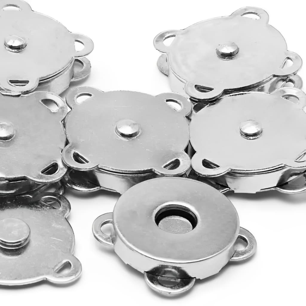Botão Imantado para Costura - 20 Unidades - 18mm - Prata