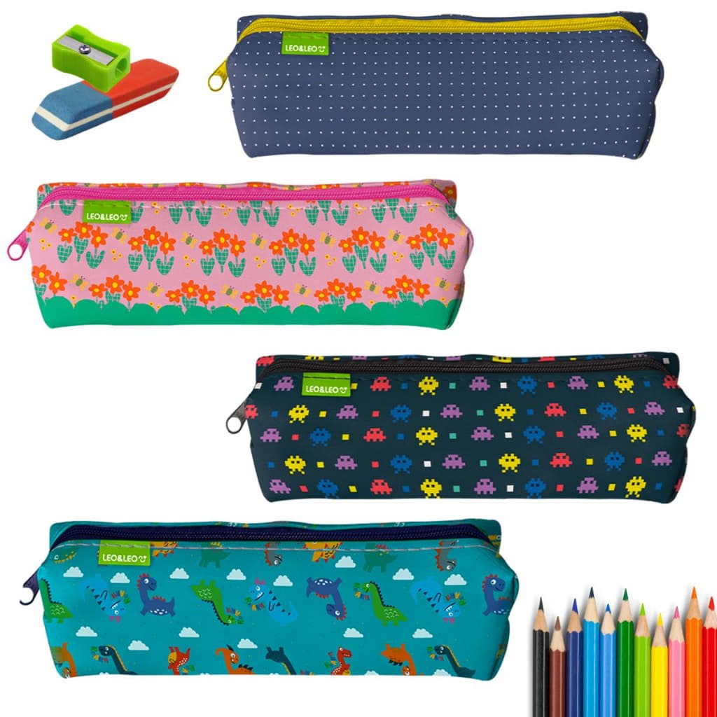 Estojo Escolar Bolsinha de Lápis Infantil Material Escolar Bolsa Mochila Menino e Menina Tubo Grande