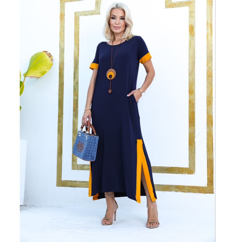 Vestido Longo Saruel Feminino Manga Viscolycra Bolso Roupas Femininas Inverno 38 ao 50