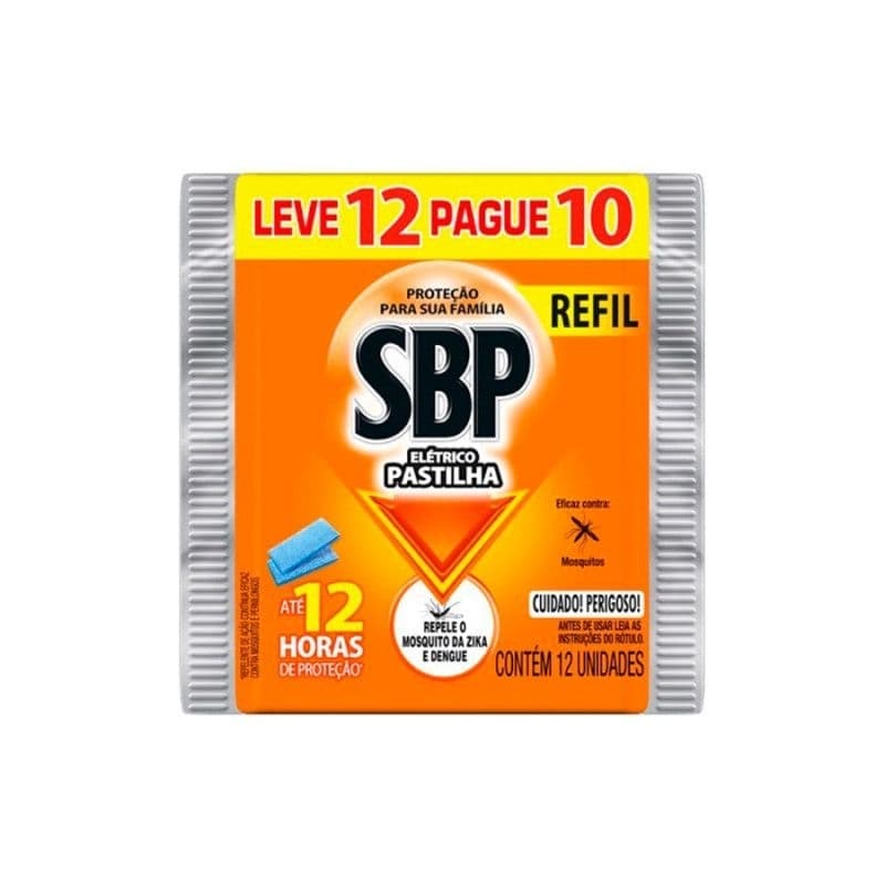 Kit 6 envelopes Pastilha SBP elétrico 12 horas - 12 pastilhas cada - Total 72 pastilhas