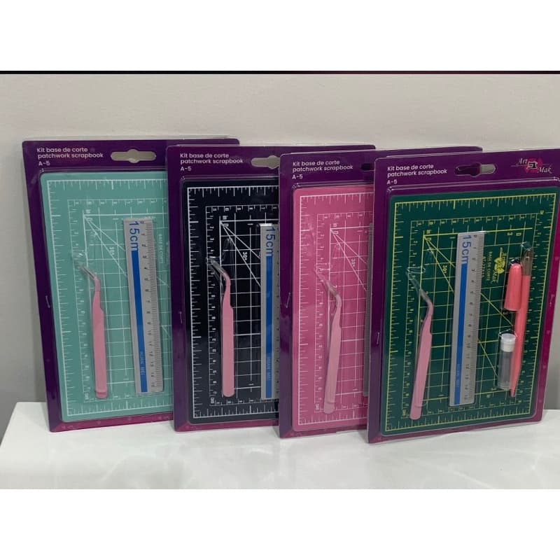 Kit Scrapbook Completo Compacto Profissional Base de Corte Estilete Pinça