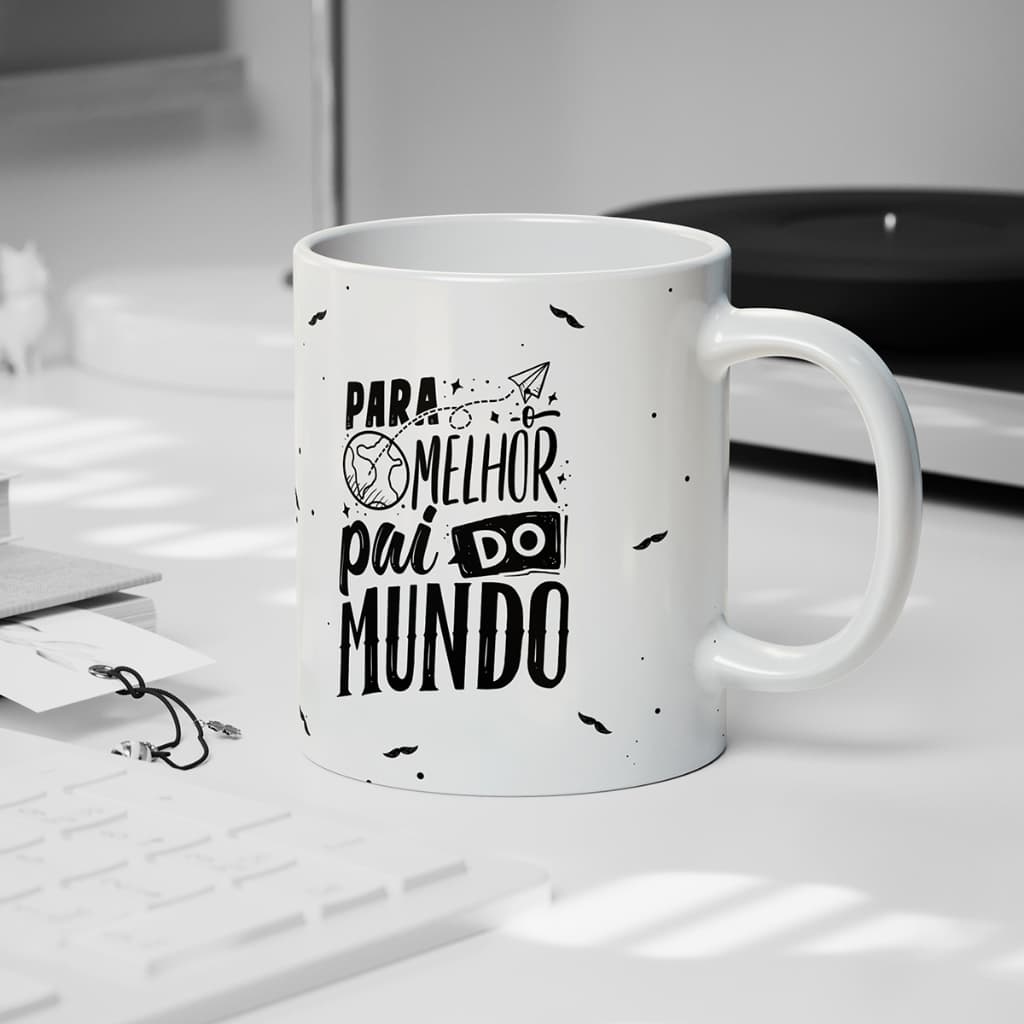 Caneca porcelana Dia dos pais paizão xícara cerâmica papai sogro presente