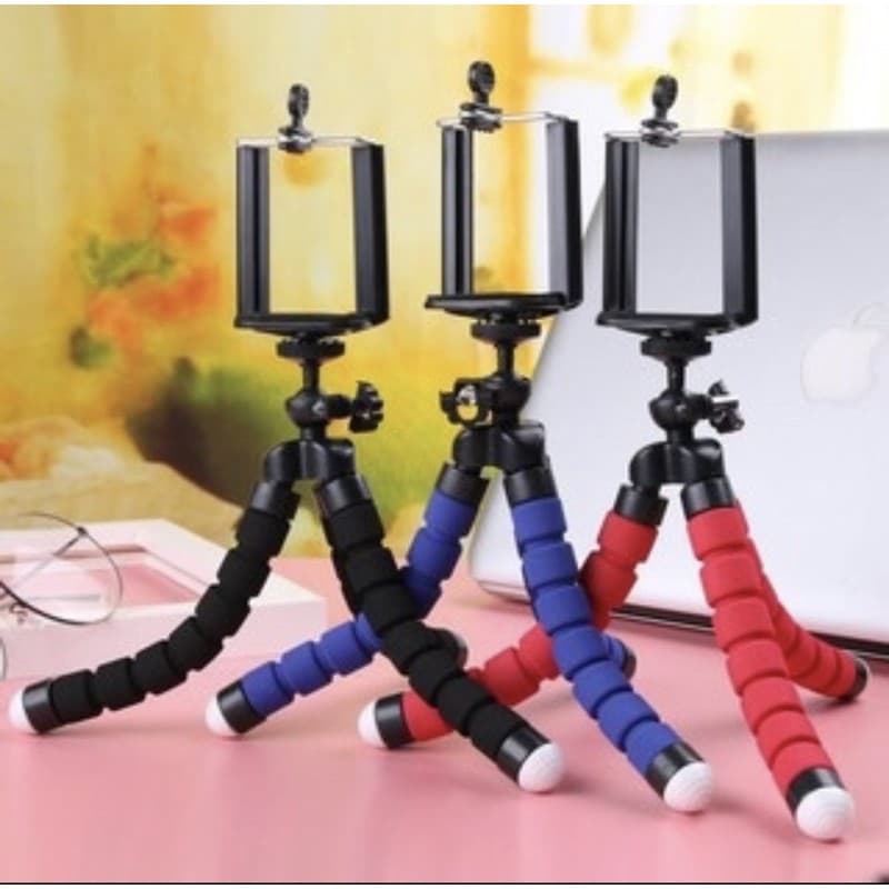 Mini Suporte Tripé De Mesa Flexível Escalável Para Celular Todos os Modelos Gira 360º