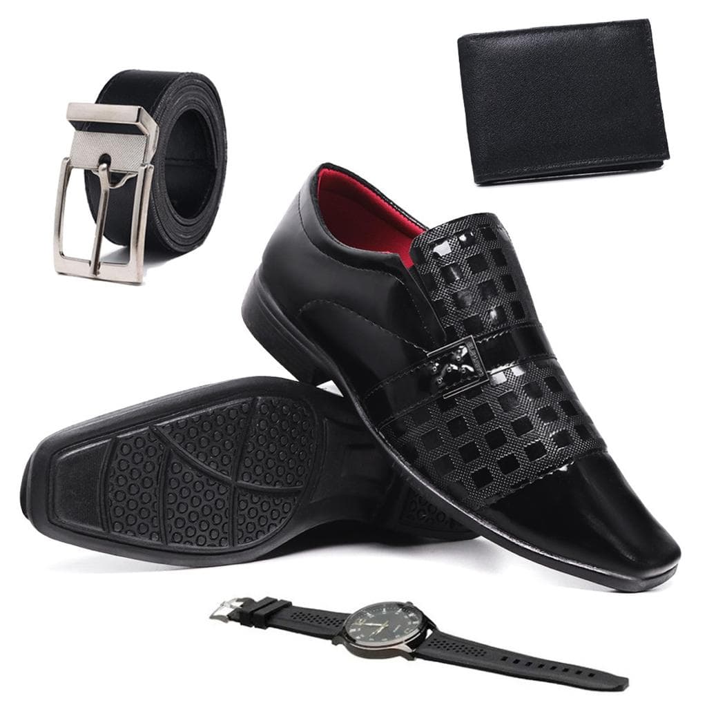 Sapato social elegante confortável+ carteira+ cinto promoção