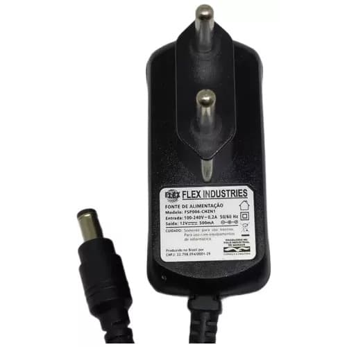 Fonte Dc 12v 500ma 0,5a 100-240v Bivolt