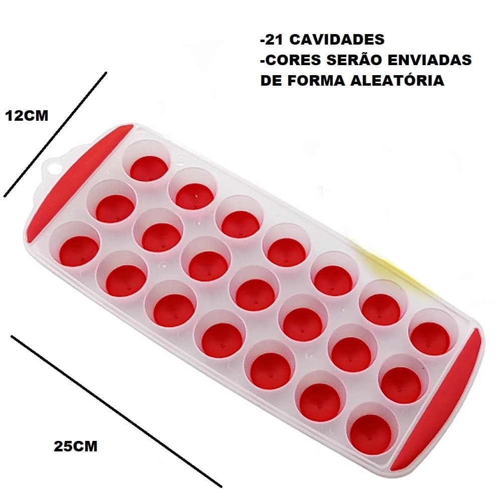Forma De Gelo 18 Cubos Redondo Com Fundo Flexível Multiuso Universal Silicone