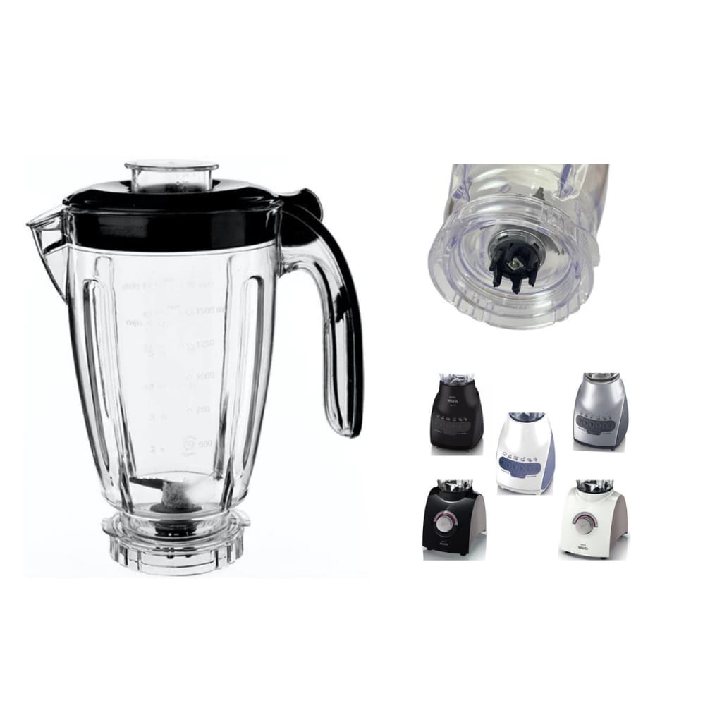 Copo P/Liquidificador Walita Philips Ri2044 / RI2081 Cristal Preto Resistente Com Tampa E Faca