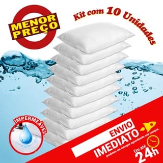Kit 10 Unidades de Capa Protetora Travesseiro Impermeável Antiácaro Não Molha