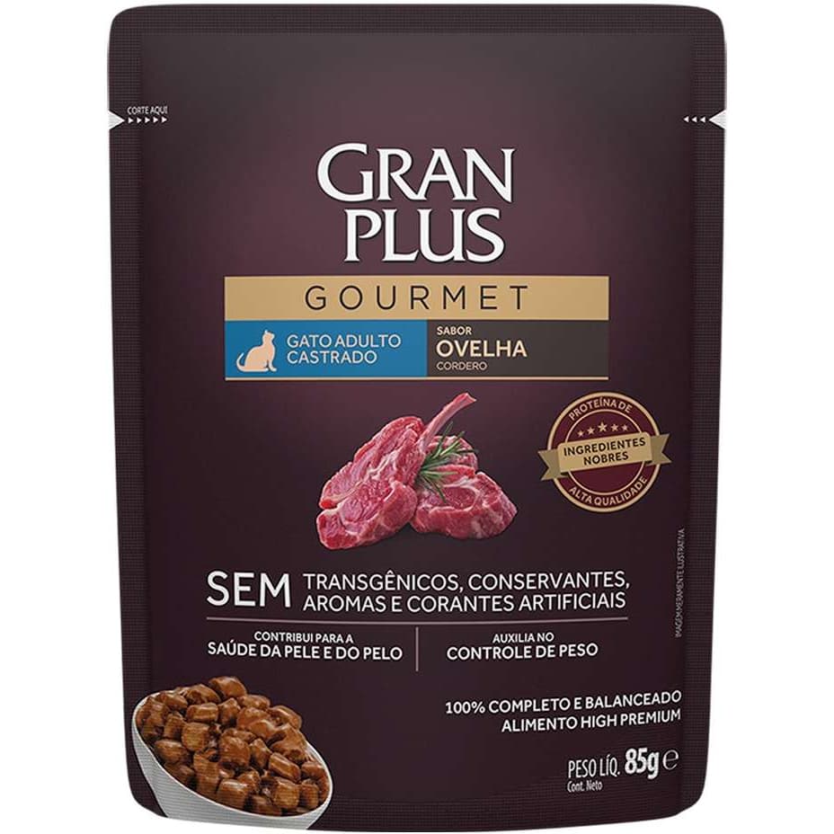 Ração Úmida Granplus Sache Gato Gourmet Castrado Ovelha 85g