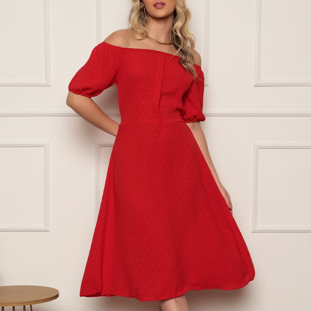 Vestido Feminino com Elastec l Estampado l Poá l Florzinha l Verão.