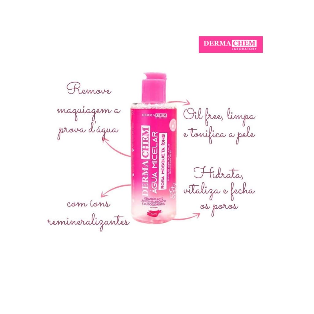Água Micelar Dermachem 250ml SKIN CARE ROSA MOSQUETA
