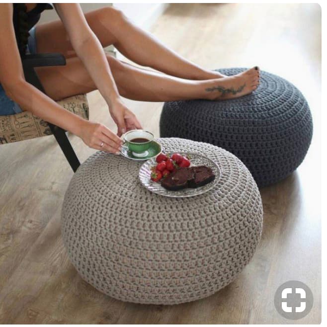 puff croche moderno 30x40 cores vc escolhe apos a compra