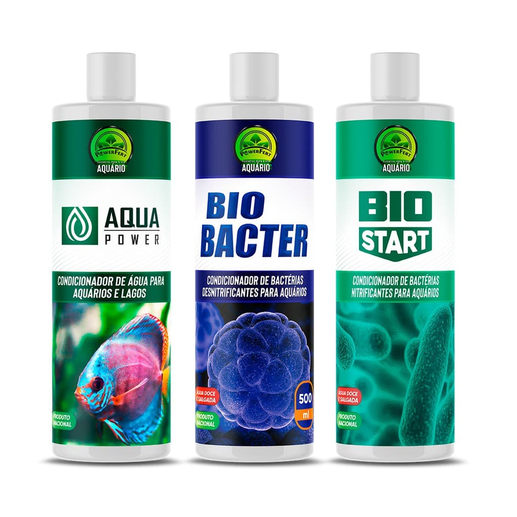 Biostart Biobacter Aquapower 1 Litro Powerfert Acelerador Biológico E Condicionador De Água Para Aquário
