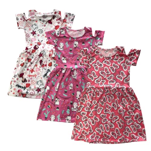 Kit 2 Vestidos infantil manga V