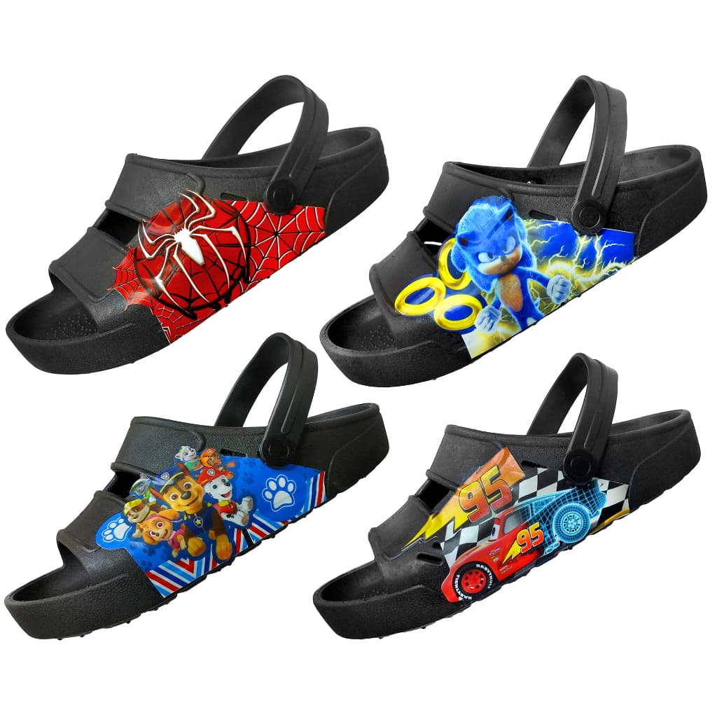 Sandália zi Infantil Chinelo Papete Babuche  Menino Personagens Confortavel Babuche Desenhos