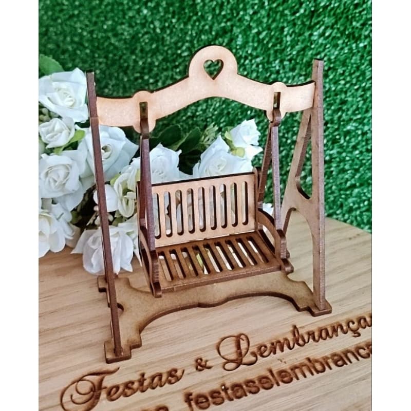 Mini Balanço MDF Jardim Encantado 13x12cm - MDF 3D