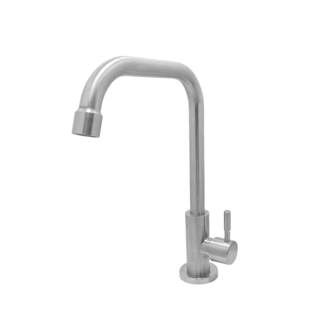 Torneira De Cozinha Mesa/ Bancada Bica Móvel Alta Inox Escovado Luxo 1/4v