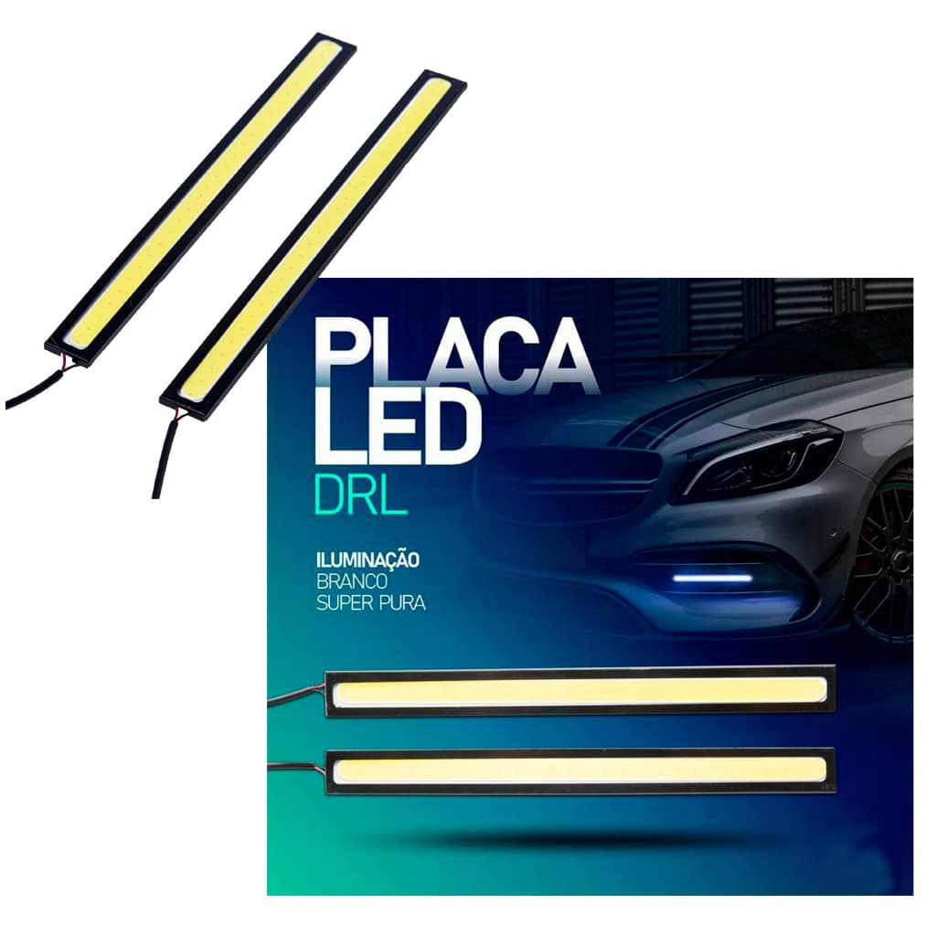 Fita led drl super branca  kit 2 barras led universal 12V 6W luz diurna luz drl led universal carro moto