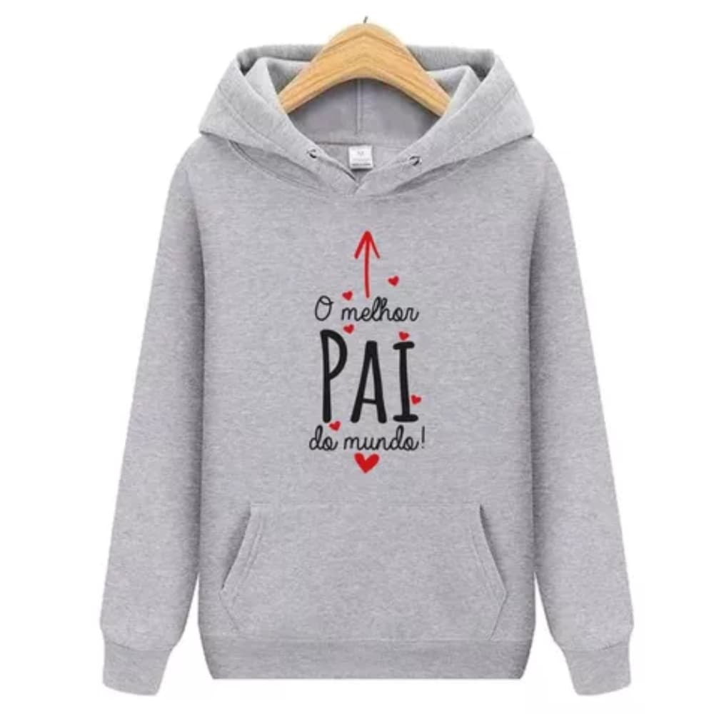 Blusa de Frio Dia dos Pais Com Capuz Bolso Canguru