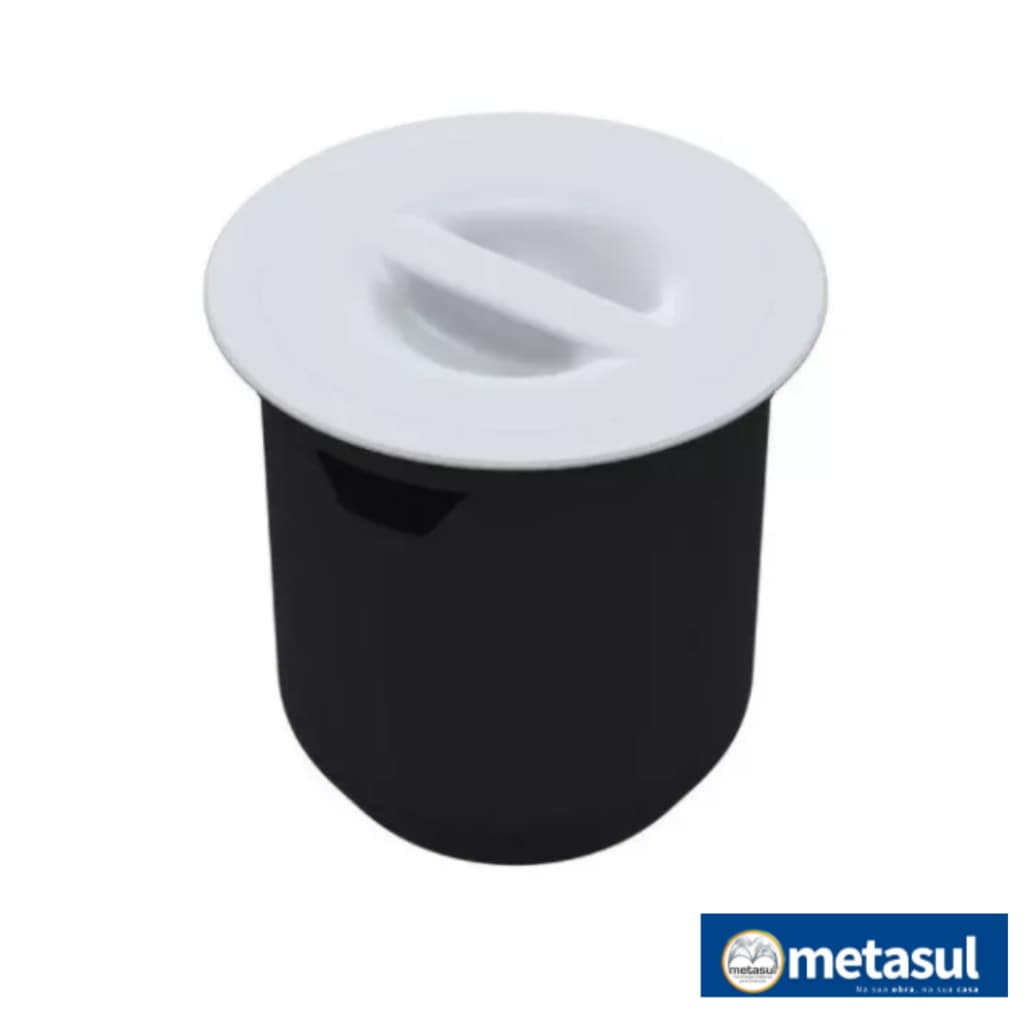 Lixeira Embutir Pia Balcão Cozinha Redonda Branca 8lts C/tampa -  Metasul