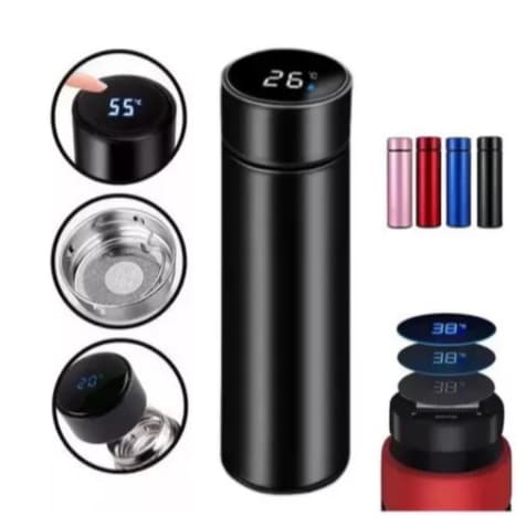Garrafa Térmica Em Aço Inox Com Termômetro Led Digital 500ml