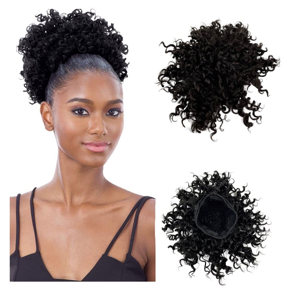 Aplique Coque Cacheado Afro Puff - Fibra Orgânica