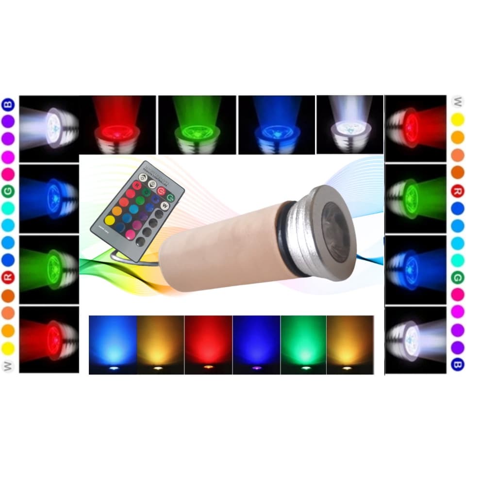 Lanterna Cromoterapia Profissional 16 Cores Cabo 1,50 Metros BEGE