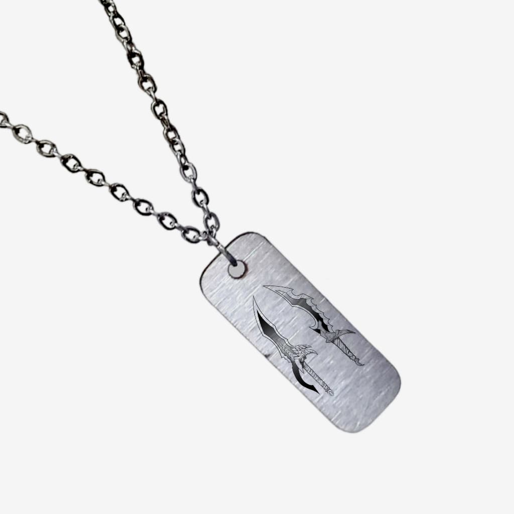 Colar Cordão Anime Solo Leveling Espadas Sung Jin Woo Corrente Aço Cor Prata Masculino Feminino