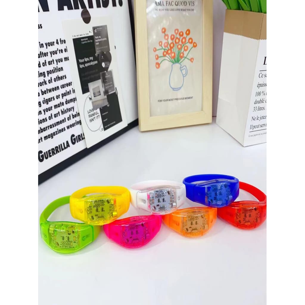 Atacado Kit Com 20 Pulseiras Led Ativada Por Som E Música Festas Eventos Casamentos Envio Imediato