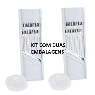 OFERTA KIT 2 Conjuntos Cortador Descascador E Apoiador Para Legumes Branco Keita Dupla Face Multiuso