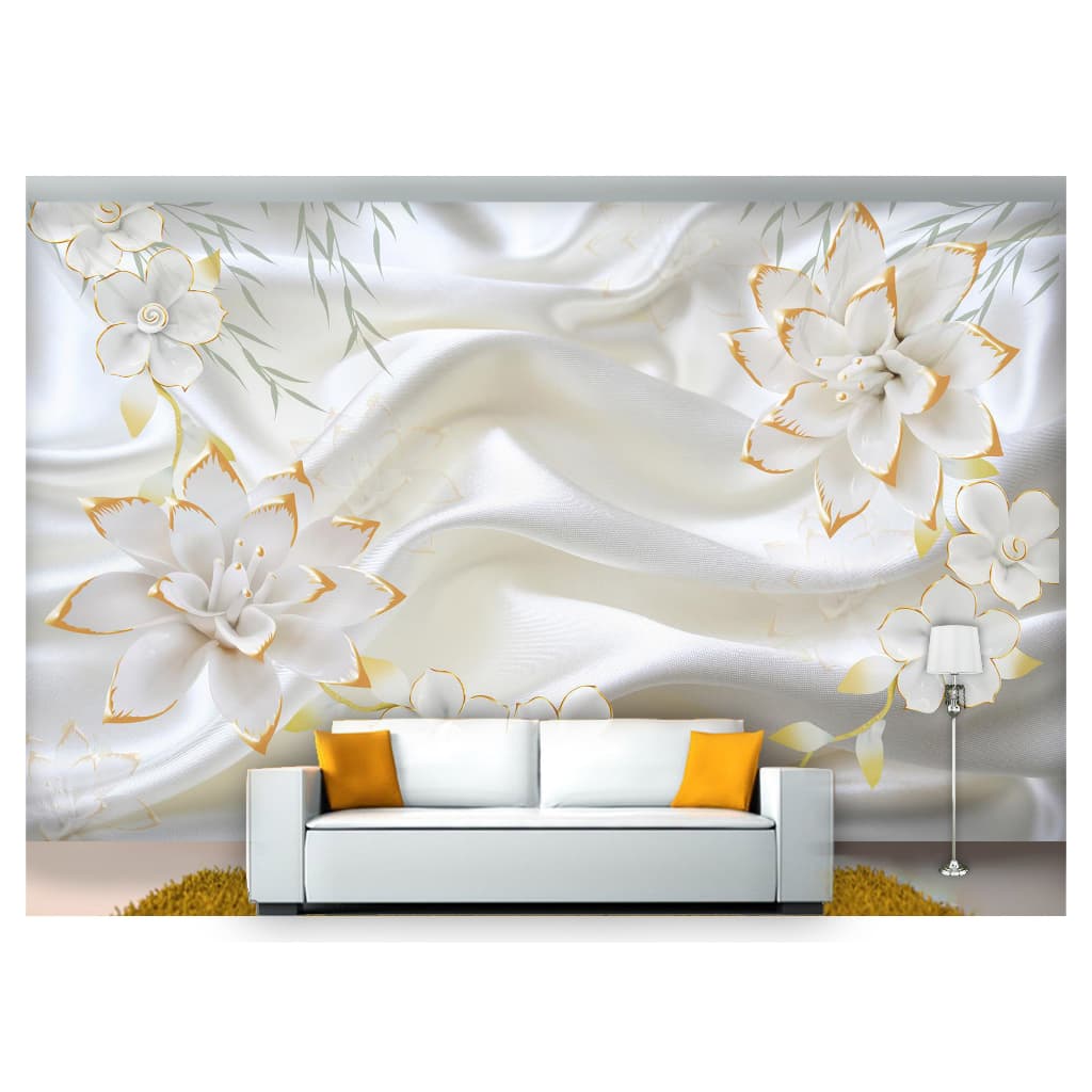 Papel de Parede Floral Flores Textura Fundo Moderno Decoração Envelopamento Personalizado XFL091