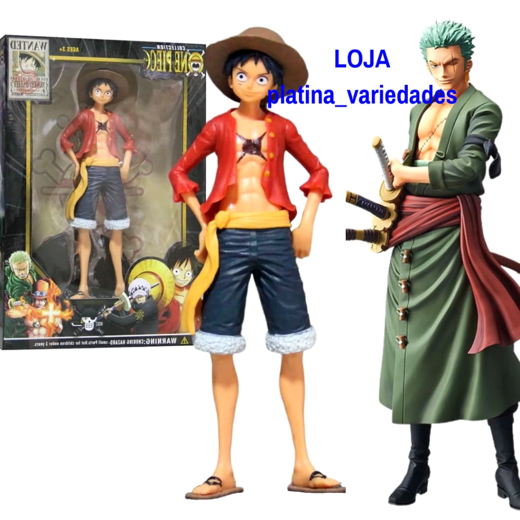 kit 2 Bonecos Anime Roronoa Zoro E monkey d luffy  Anime Action Figure One Piece 18Cm