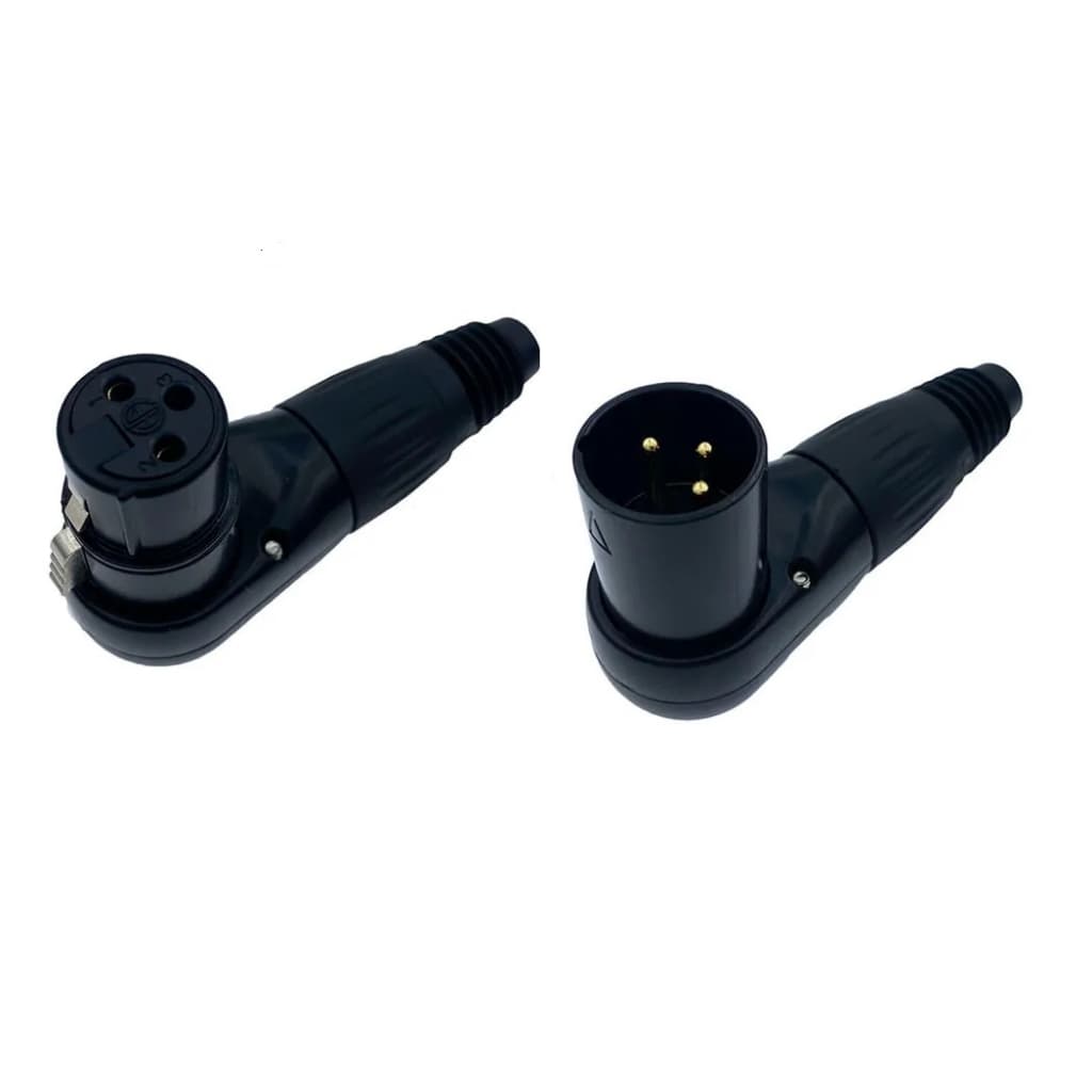 PLUG XLR CANNON MACHO OU FEMEA 90 GRAUS METAL PROFISSIONAL DESMONTAVEL