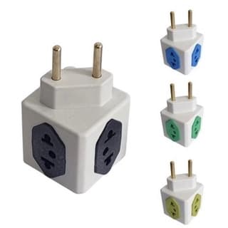 2 PEÇAS Adaptador Benjamin T Cubo/Bola 4 Tomadas Energia Casa Cozinha Coloridos