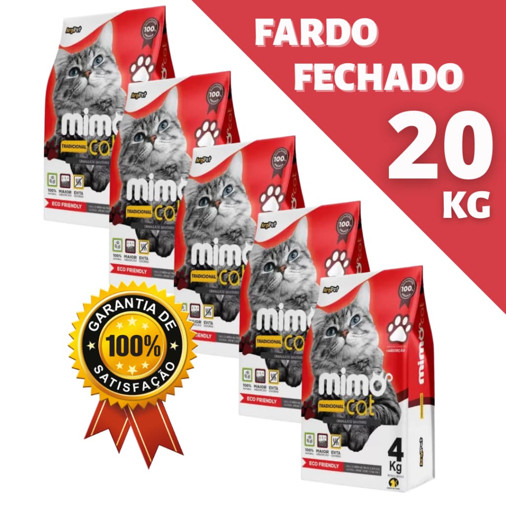 IMPERDÍVEL 20kg de Areia Higiênica Mimo Cat Premium Tradicional para Gato
