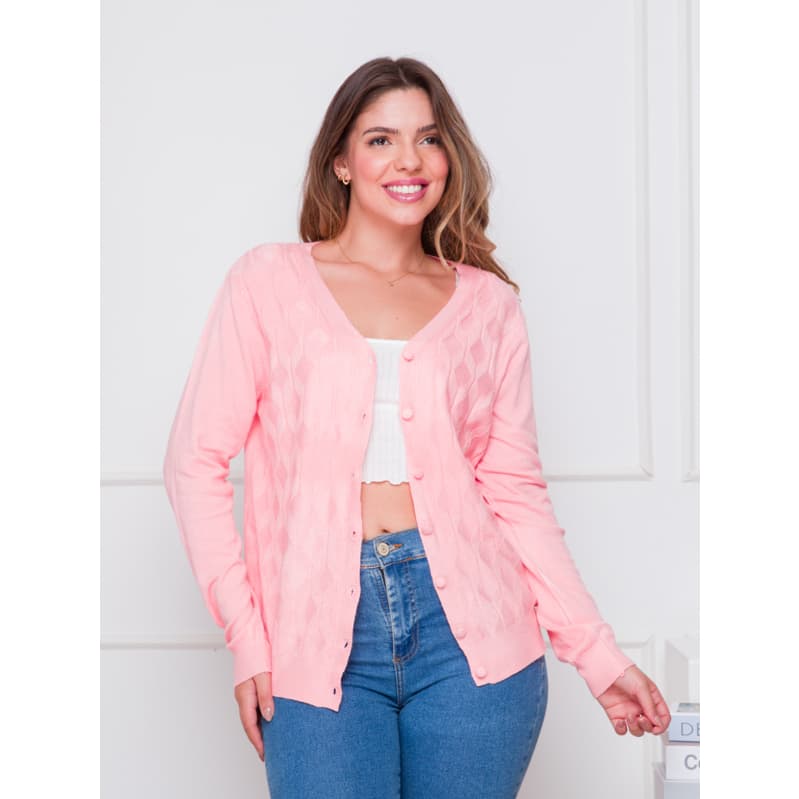 Casaco Modal Feminina Com Botões Moda Feminina Cardigan Inverno Com Detalhes Grosso
