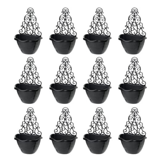 Kit Vaso De Plantas Modelo Arandela 2,5 Litros Preto - Vaso De Parede Para Planta Objetos De Decoração Injeplastec