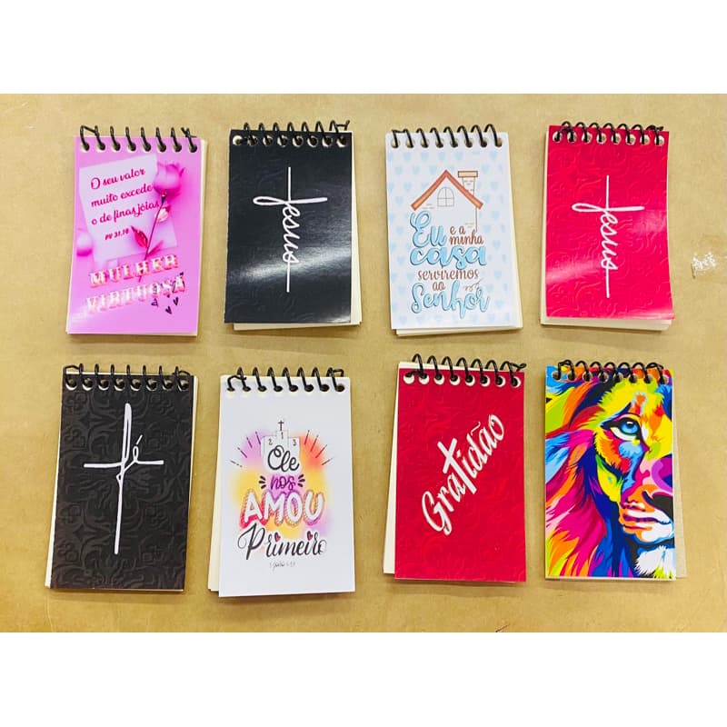 20 bloco espiral de anotação fé Jesus leão mulher presente