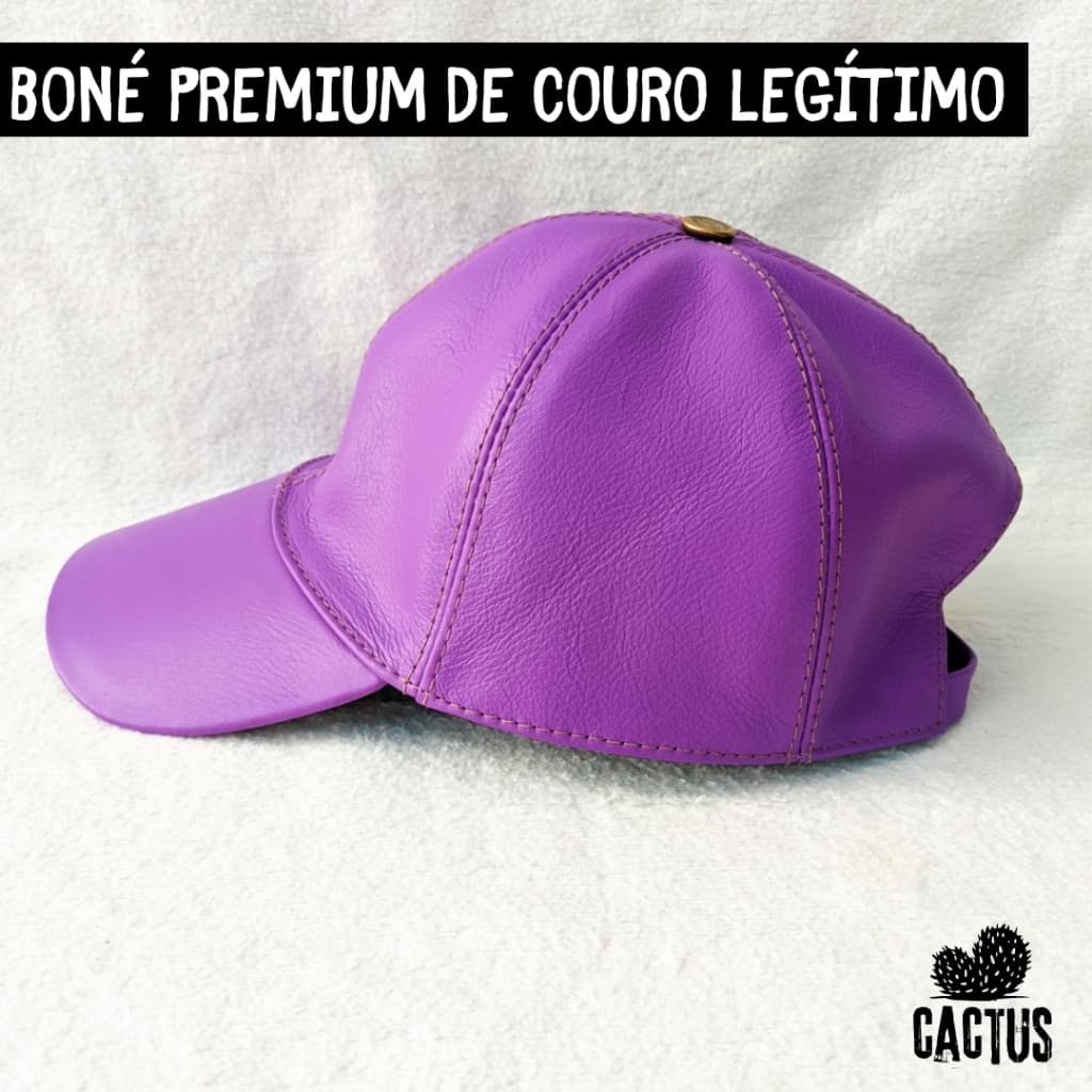 boné masculino e feminino de Couro Legítimo Lona Lisa 100% artesanal de couro nordestino Aba curva ajustável unissex
