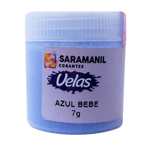 Corante de Vela Azul Bebê 7g Pó Saramanil Anilina A Óleo Tingimento Parafinas barra lentilha gel