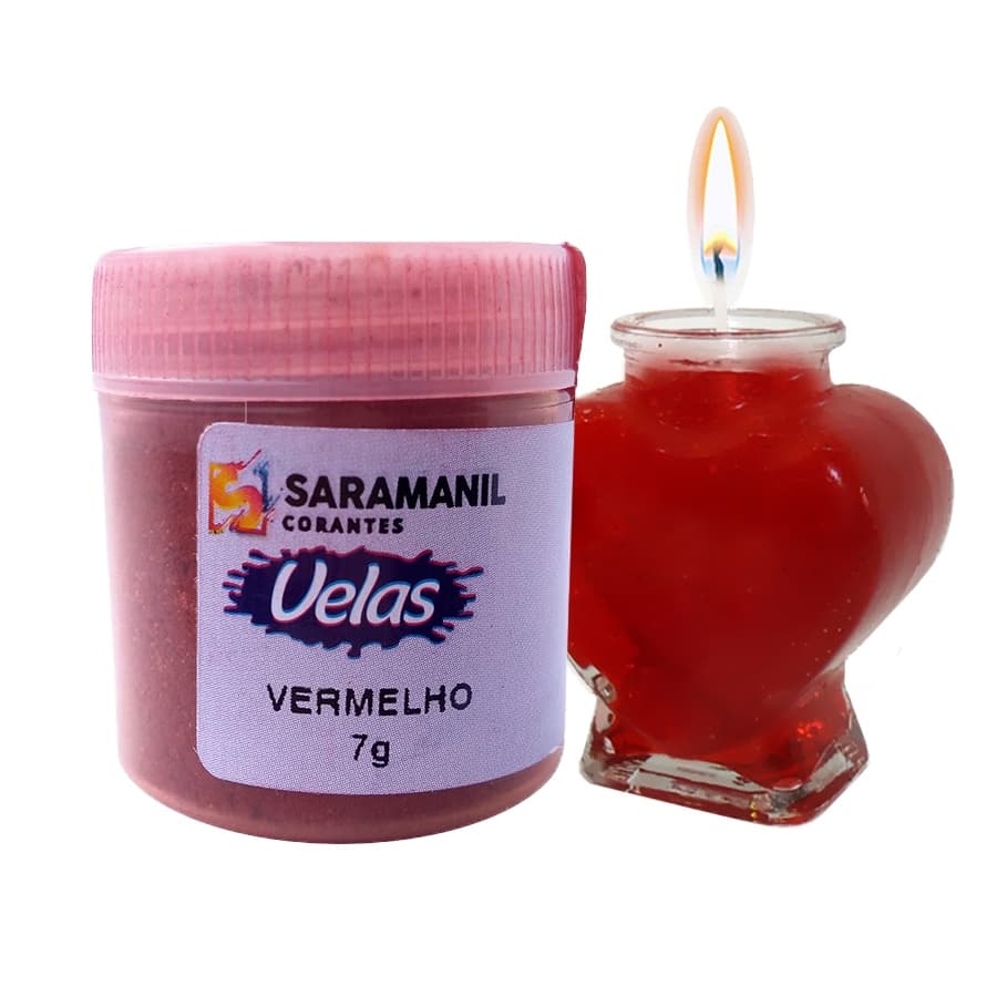 Corante de Vela Vermelho 7g Pó Saramanil Anilina A Óleo Tingimento Parafinas barra lentilha gel cera