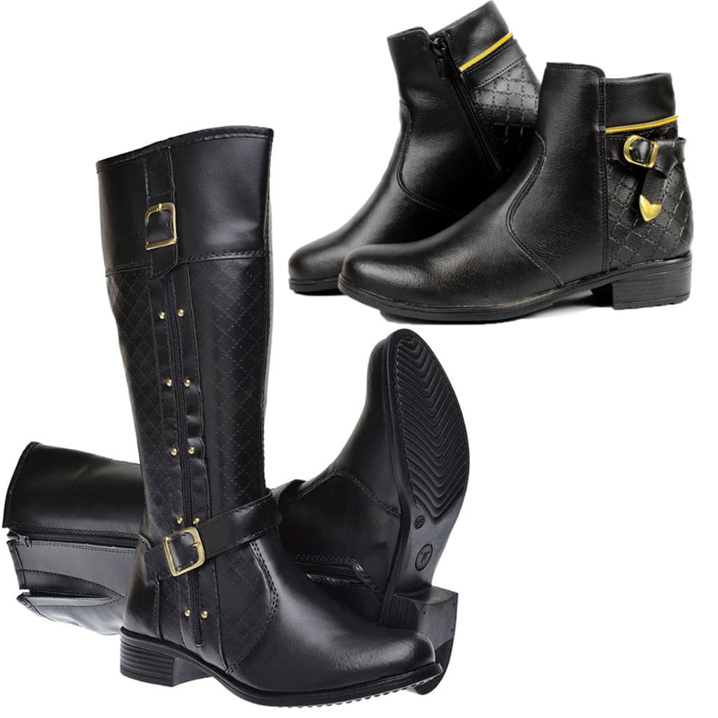 Kit 2 Pares de Botas Coturnos e Montaria Feminino